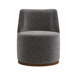 Basset Mirror Burke 360-degree Swivel Accent Chair - Vintage Modern Design With Charcoal Velvet & Solid Wood Base Brown Wood,Fabric,Foam 9455-lr-805