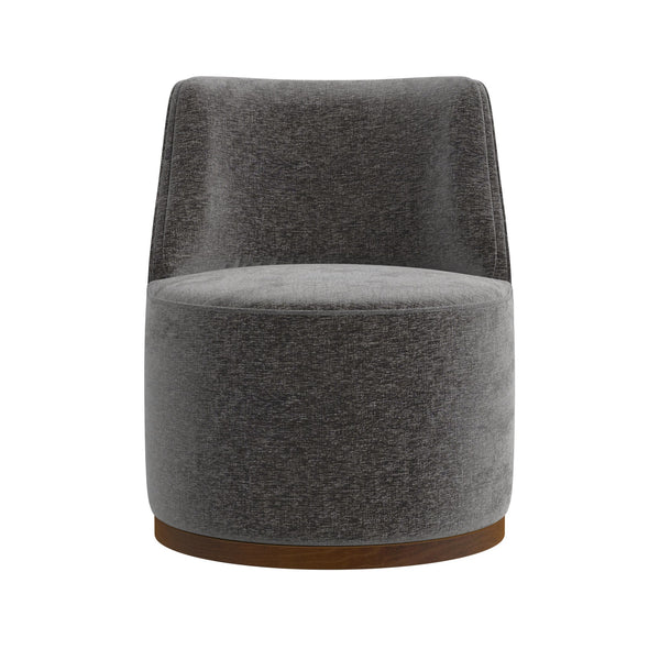 Basset Mirror Burke 360-degree Swivel Accent Chair - Vintage Modern Design With Charcoal Velvet & Solid Wood Base Brown Wood,Fabric,Foam 9455-lr-805