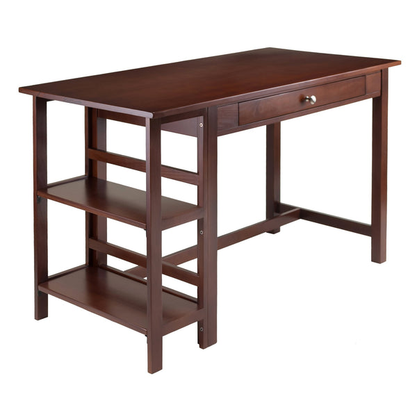 Winsome Wood Velda Home Office Writing Desk With Shelves - Modern Walnut Design, Spacious Surface, Stylish Storage Walnut Solid ,Composite Wood 94550-winsome-wood