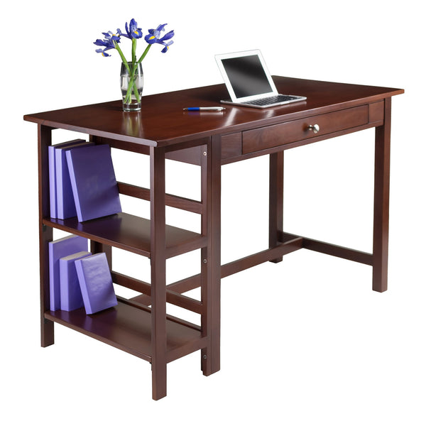 Winsome Wood Velda Home Office Writing Desk With Shelves - Modern Walnut Design, Spacious Surface, Stylish Storage Walnut Solid ,Composite Wood 94550-winsome-wood