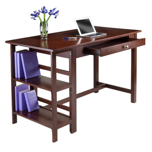 Winsome Wood Velda Home Office Writing Desk With Shelves - Modern Walnut Design, Spacious Surface, Stylish Storage Walnut Solid ,Composite Wood 94550-winsome-wood