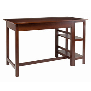 Winsome Wood Velda Home Office Writing Desk With Shelves - Modern Walnut Design, Spacious Surface, Stylish Storage Walnut Solid ,Composite Wood 94550-winsome-wood