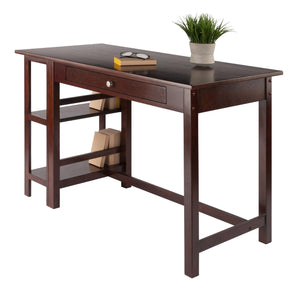Winsome Wood Velda Home Office Writing Desk With Shelves - Modern Walnut Design, Spacious Surface, Stylish Storage Walnut Solid ,Composite Wood 94550-winsome-wood