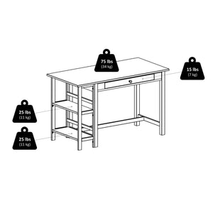 Winsome Wood Velda Home Office Writing Desk With Shelves - Modern Walnut Design, Spacious Surface, Stylish Storage Walnut Solid ,Composite Wood 94550-winsome-wood