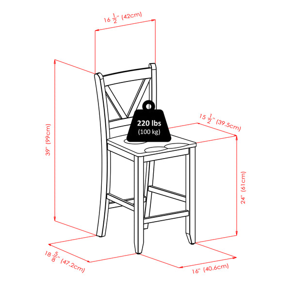 Winsome Wood Orlando 5-piece High Table Set With V-back Stools - Stylish Walnut Dining & Workspace Solution Walnut Solid ,Composite Wood 94554-winsome-wood