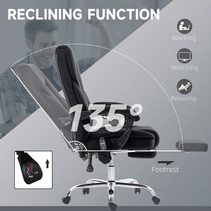 English Elm Vinsetto Massage Executive Office Chair Heated Reclining Seat with Footrest Support W2225P485642