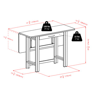 Winsome Wood Taylor 5-piece Versatile Drop Leaf Dining Table Set With Folding Chairs In Elegant Walnut Finish Walnut Solid Wood 94557-winsome-wood