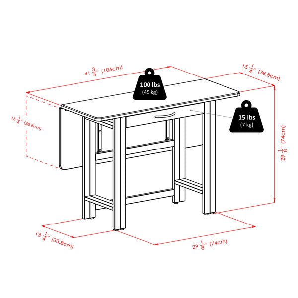 Winsome Wood Taylor 5-piece Versatile Drop Leaf Dining Table Set With Folding Chairs In Elegant Walnut Finish Walnut Solid Wood 94557-winsome-wood