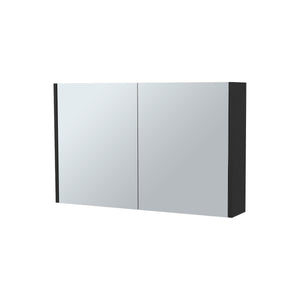 English Elm McNary Mirrored Wall Medicine Cabinet with Double Doors, Horizontal Design and Three Interior Shelves Black 36.2 L x 24.8 W x 4.4 H B128P237179