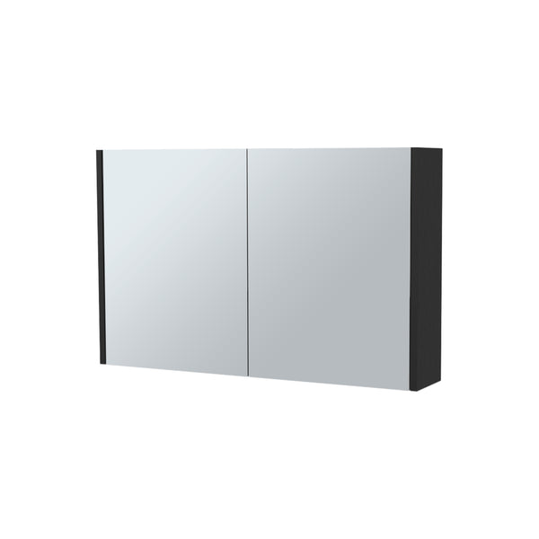 English Elm McNary Mirrored Wall Medicine Cabinet with Double Doors, Horizontal Design and Three Interior Shelves Black 36.2 L x 24.8 W x 4.4 H B128P237179