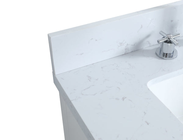 English Elm Fully Assembled 30 Inch Bathroom Vanity Solid Rubberwood Cabinet Carrara Marble Top W1826P439632