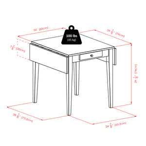 Winsome Wood Hamilton 5-piece Walnut Drop Leaf Dining Table Set With Ladder-back Chairs For Stylish Comfort Walnut Solid Wood 94561-winsome-wood