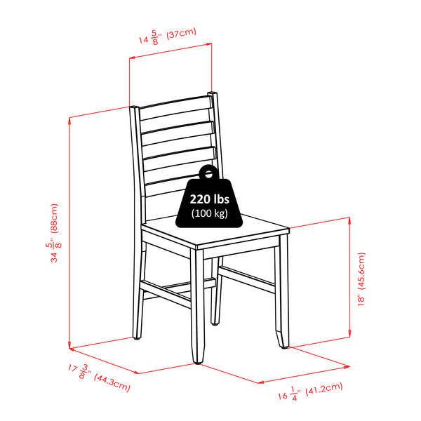 Winsome Wood Hamilton 5-piece Walnut Drop Leaf Dining Table Set With Ladder-back Chairs For Stylish Comfort Walnut Solid Wood 94561-winsome-wood