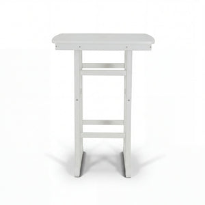 English Elm 3-piece Outdoor Bar Height Bistro Set Hdpe Poly Lumber Slatted Pub Table Two Chairs White W3566S00026