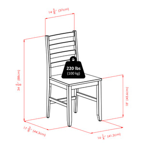 Winsome Wood Alamo 5-piece Round Drop Leaf Dining Set With Stylish Ladder-back Chairs For Cozy Spaces & Gatherings Walnut Solid Wood 94565-winsome-wood