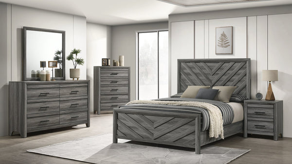 English Elm Denver Modern 5-Piece King Bedroom Set In Gray - Stylish Wood Design With Ample Storage Solutions B009S01469