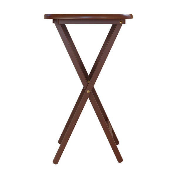 Winsome Wood Lucca 5-piece Folding Snack Table Set - Walnut - Perfect For Tv, Patio, & Compact Storage Solutions Walnut Solid Wood 94577-winsome-wood