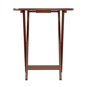 Winsome Wood Lucca 5-piece Folding Snack Table Set - Walnut - Perfect For Tv, Patio, & Compact Storage Solutions Walnut Solid Wood 94577-winsome-wood