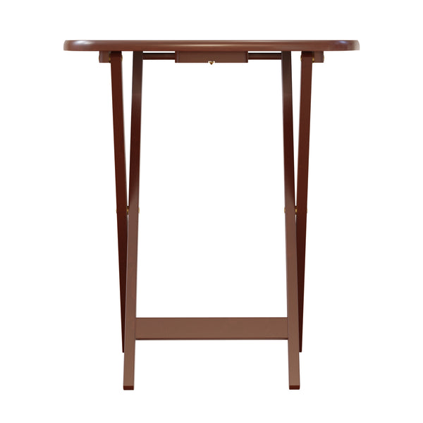 Winsome Wood Lucca 5-piece Folding Snack Table Set - Walnut - Perfect For Tv, Patio, & Compact Storage Solutions Walnut Solid Wood 94577-winsome-wood