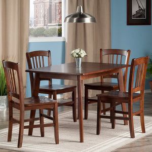 Winsome Wood Shaye 5-piece Dining Set With Slat Back Chairs - Elegant Walnut Finish & Contemporary Design Walnut Solid Wood 94582-winsome-wood