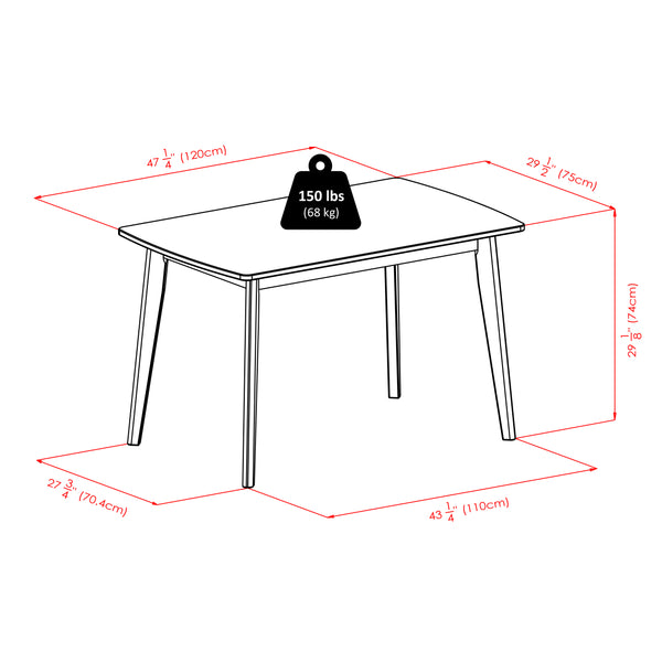 Winsome Wood Shaye 5-piece Dining Set With Slat Back Chairs - Elegant Walnut Finish & Contemporary Design Walnut Solid Wood 94582-winsome-wood