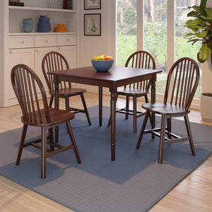 Winsome Wood Mornay 5-piece Dining Set: Cozy Walnut Table & Windsor Chairs For Farmhouse Style Family Meals Walnut Solid Wood 94587-winsome-wood