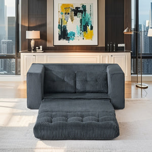 English Elm Loveseat Sofa Bed - Memory Foam Comfort, Space-Saving Design, No Assembly Required, Stylish Corduroy Fabric W2959P379140