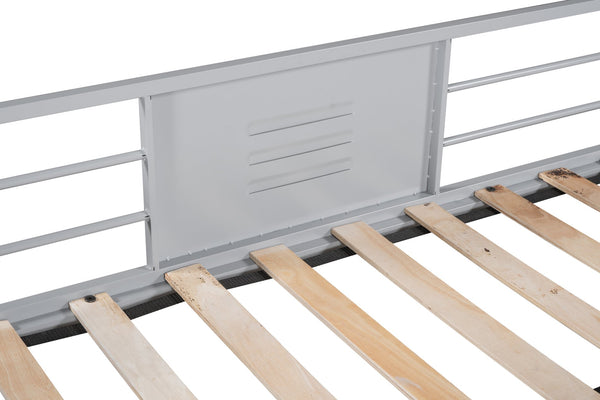 English Elm Metal Twin Over Full Bunk Bed - Heavy-Duty Steel Frame, Safety Guardrails, No Box Spring Needed! W427P154966