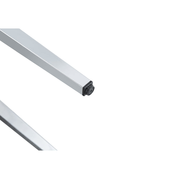 English Elm Four PU dining chairs with sleek silver metal legs, ergonomic PU seats, anti-slip feet, easy assembly, modern minimalist style Black+Silver W1151P269018