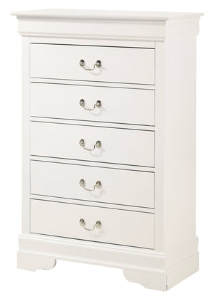 English Elm Louisphillipe Classic White Chest - Elegant Storage Solution With Curved Mouldings & Dovetail Drawers B078107858