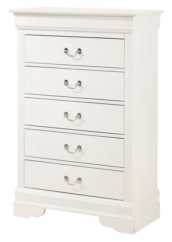 English Elm Louisphillipe Classic White Chest - Elegant Storage Solution With Curved Mouldings & Dovetail Drawers B078107858