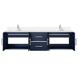 English Elm Navy Blue 72 Inch Double Bathroom Vanity with Quartz Top and Soft Close Storage B2731P258703