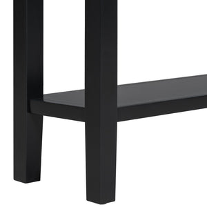 English Elm U_style Contemporary Console Table with 4 Drawers Pine Legs Open Shelf Foyer N711P218638B