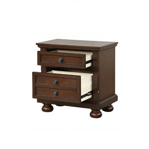 English Elm Meade Nightstand Dark Cherry Wood Veneer Nightstand with Felt Lined Top Drawer, Dovetail Joints B078P384074