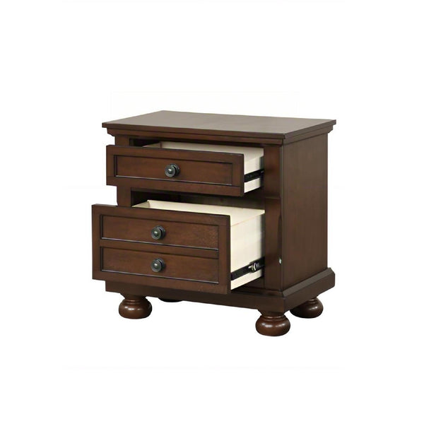 English Elm Meade Nightstand Dark Cherry Wood Veneer Nightstand with Felt Lined Top Drawer, Dovetail Joints B078P384074