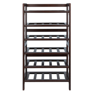 Winsome Wood Silvi 30-bottle Wine Rack – Sturdy Walnut Design With 6-tier Storage For Dining & Entertainment Rooms Walnut Solid Wood 94622-winsome-wood