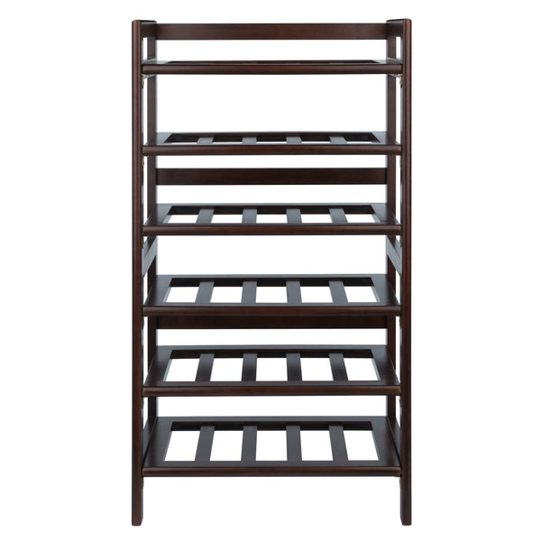 Winsome Wood Silvi 30-bottle Wine Rack – Sturdy Walnut Design With 6-tier Storage For Dining & Entertainment Rooms Walnut Solid Wood 94622-winsome-wood