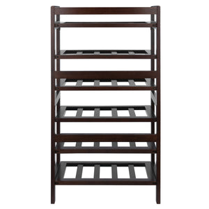 Winsome Wood Silvi 30-bottle Wine Rack – Sturdy Walnut Design With 6-tier Storage For Dining & Entertainment Rooms Walnut Solid Wood 94622-winsome-wood