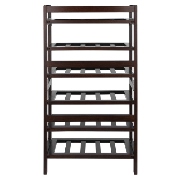 Winsome Wood Silvi 30-bottle Wine Rack – Sturdy Walnut Design With 6-tier Storage For Dining & Entertainment Rooms Walnut Solid Wood 94622-winsome-wood