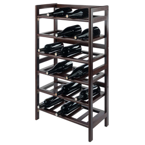 Winsome Wood Silvi 30-bottle Wine Rack – Sturdy Walnut Design With 6-tier Storage For Dining & Entertainment Rooms Walnut Solid Wood 94622-winsome-wood