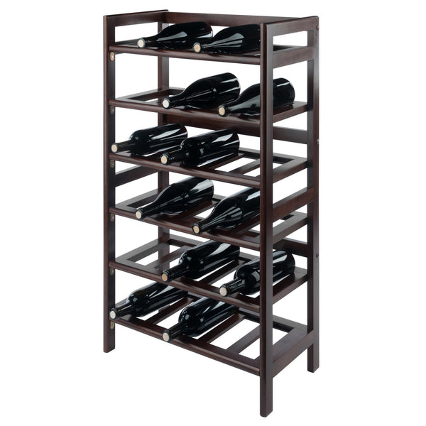 Winsome Wood Silvi 30-bottle Wine Rack – Sturdy Walnut Design With 6-tier Storage For Dining & Entertainment Rooms Walnut Solid Wood 94622-winsome-wood