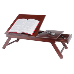 Winsome Wood Alden Portable Lap Desk With Adjustable Tilt Top, Storage Drawer, And Elegant Walnut Finish Walnut Solid ,Composite Wood 94623-winsome-wood