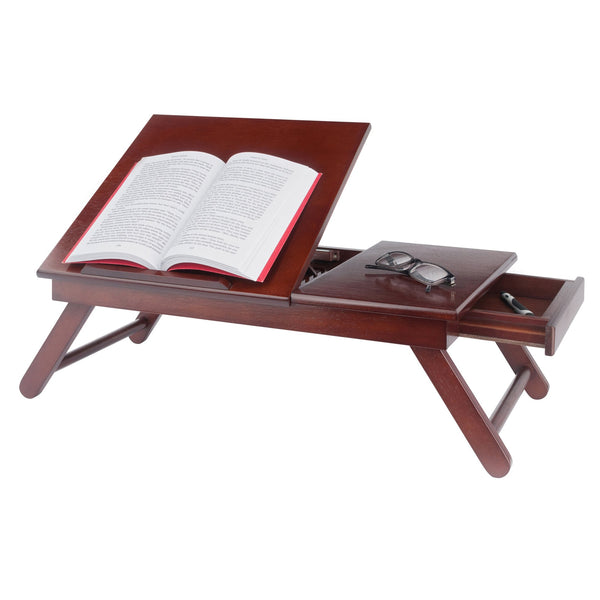 Winsome Wood Alden Portable Lap Desk With Adjustable Tilt Top, Storage Drawer, And Elegant Walnut Finish Walnut Solid ,Composite Wood 94623-winsome-wood