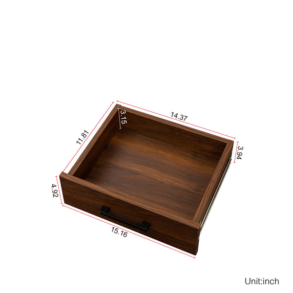 English Elm brown Modular 28-Bottle Wine Cabinet Buffet Cabinet - Dark Melamine Finish, 28-Slot Storage, Compact_x0015_ Walnut Brown W331P266135