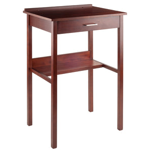 Winsome Wood Ronald High Desk, Ergonomic Walnut Design - Perfect For Home Office Or Kitchen Use With Storage Solutions Walnut Solid ,Composite Wood 94627-winsome-wood