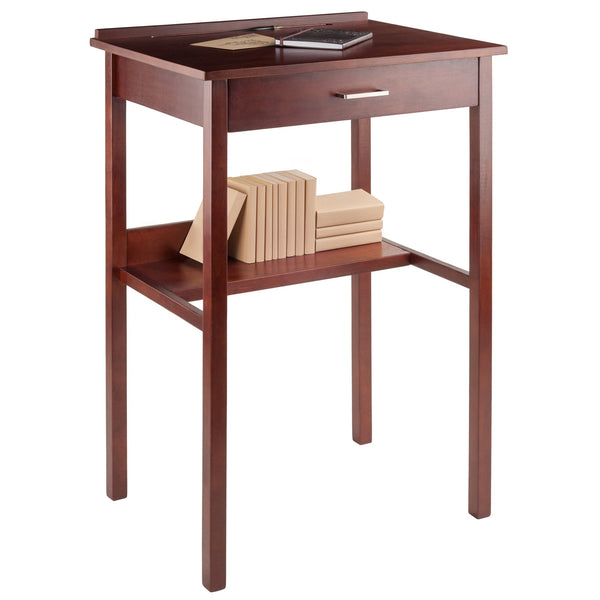 Winsome Wood Ronald High Desk, Ergonomic Walnut Design - Perfect For Home Office Or Kitchen Use With Storage Solutions Walnut Solid ,Composite Wood 94627-winsome-wood