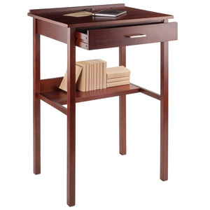 Winsome Wood Ronald High Desk, Ergonomic Walnut Design - Perfect For Home Office Or Kitchen Use With Storage Solutions Walnut Solid ,Composite Wood 94627-winsome-wood
