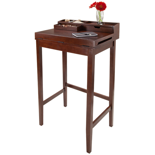 Winsome Wood Brighton Ergonomic High Desk With Flip-open Top, Walnut Finish & Ample Storage For Home Office Walnut Solid ,Composite Wood 94628-winsome-wood