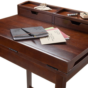 Winsome Wood Brighton Ergonomic High Desk With Flip-open Top, Walnut Finish & Ample Storage For Home Office Walnut Solid ,Composite Wood 94628-winsome-wood