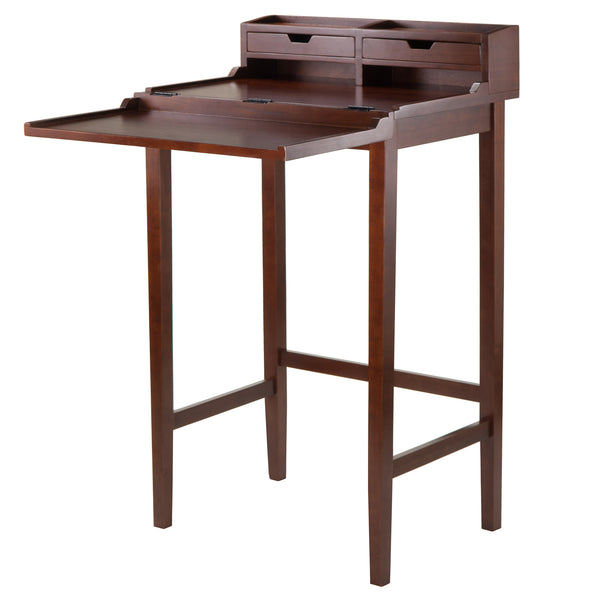 Winsome Wood Brighton Ergonomic High Desk With Flip-open Top, Walnut Finish & Ample Storage For Home Office Walnut Solid ,Composite Wood 94628-winsome-wood